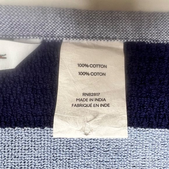 NEW Lacoste Navy Blue Bath Towel 100% Cotton 30" x 52" Big Crocodile Logo - Picture 6 of 6